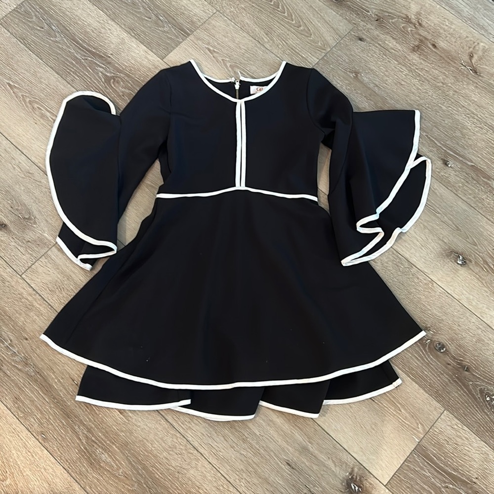 Dillards dress, long Flowy sleeves, black